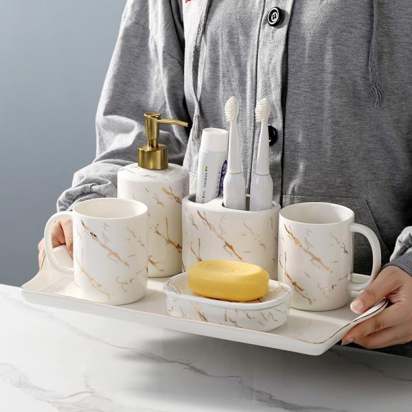 Подгонянное керамическое блюдо мыла для стандартной тщеты аксессуаров Bathroom устанавливает