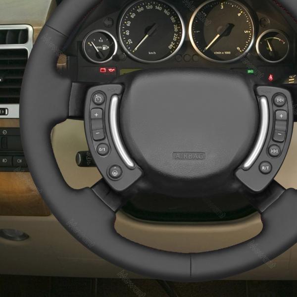 Mewant Car Interior Accessory Genuine Leather Steering Wheel Cover for Land Rover Range Rover Vogue III L322 2002-2012 Models