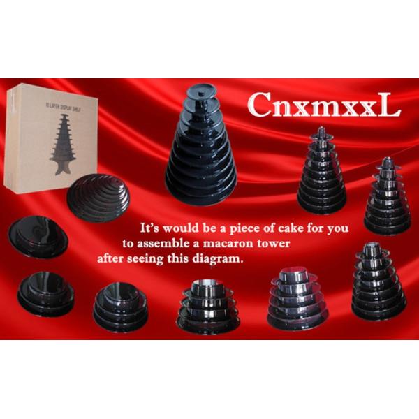 Soporte en línea al por menor de la torre del macaron de la grada del orden 10 para la exhibición con la base de acrílico