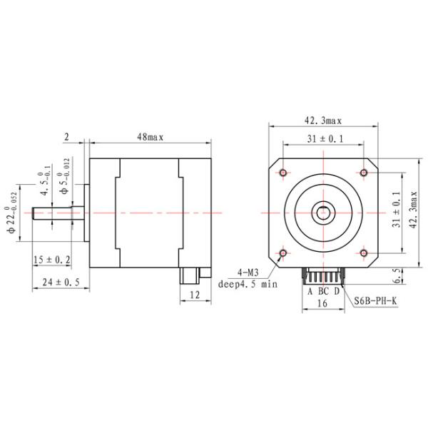 NEMA 17 степени 42X42mm вращающего момента высоты】 【42SHD0407 двухполярный 1,8  Гибридный мотор шага для набора CNC с аттестацией