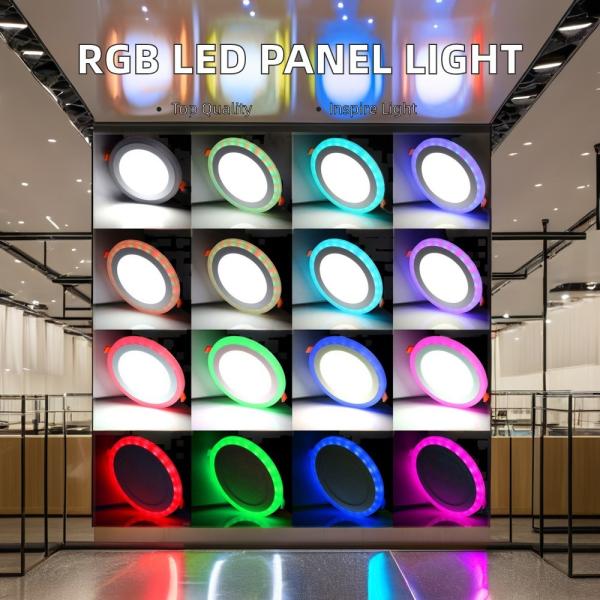 High CRI Ra 80 Round Aluminum Body Dual Color Panel Light for Home/Living Room/Hotel