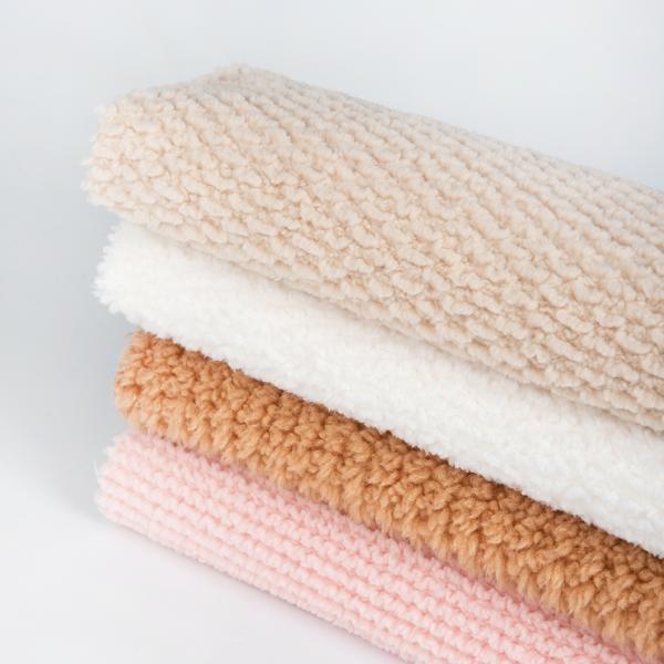 Plain Style Double Faced Sherpa Fleece Fabric for Garments and Blankets 58/60