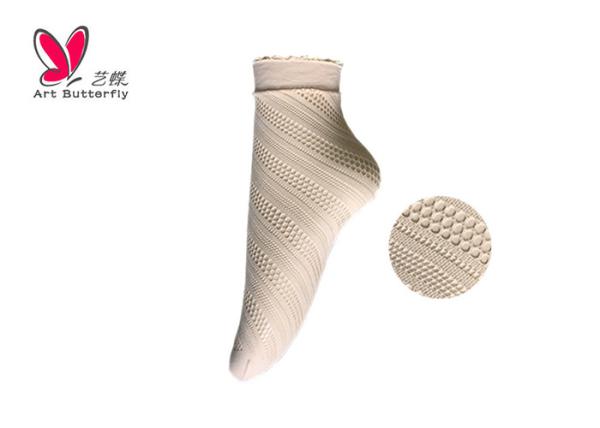 Fashion Women'S Colored Ankle Socks With Shiny Floral Lace New Design