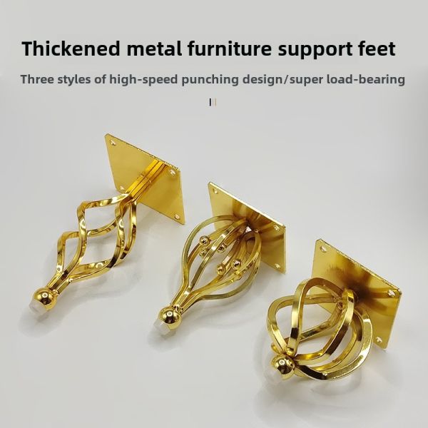Luxury Hollow Gold Furniture Sofa Legs Manufacturers Direct Sales Conical Metal Cabinet Table and Chair Legs Modern Sofa Legs