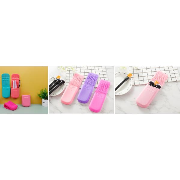 Reusable Makeup Brush Cleaner Women Carrying Silicone Folding Cosmetic Organizer