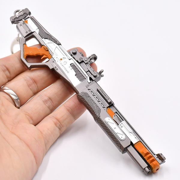 Popular shooting games Ape x Stock Customer customized requirements mini metal gun models keychain 16 cm gift