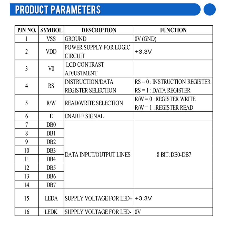 Russian Blue Film 0802B 3.3V Character Dot Matrix Screen 8*2-Character LCD Screen COB LCD Module