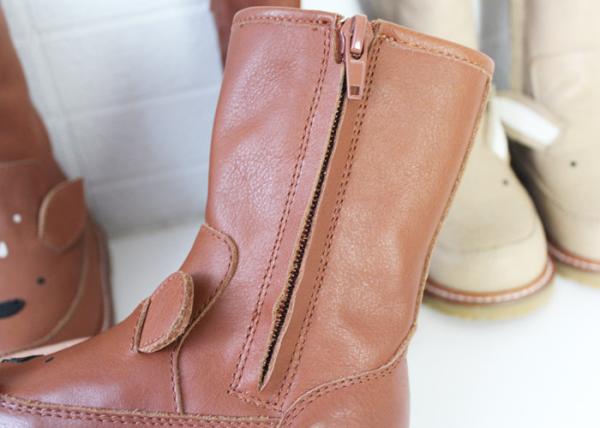 Animal Motifs Soft Soled Toddler Brown Leather Boots