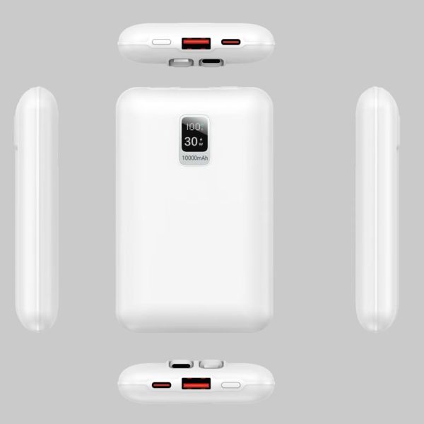 Dual Cables Portable Power Bank 10000mAh 22.5W LED Digital Display Lightweight