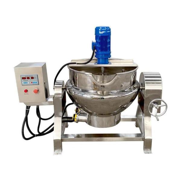 Tilting Double Layer Planetary Gas Steam Heating Cooking Jacketed Kettle with Agitator