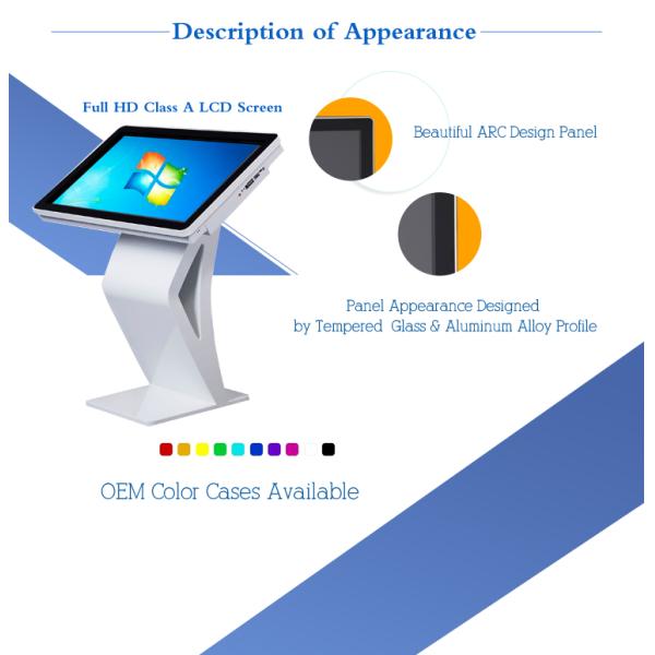 High Definition All In One Desktop Touch Screen , Floor Standing Touch Screen Kiosk