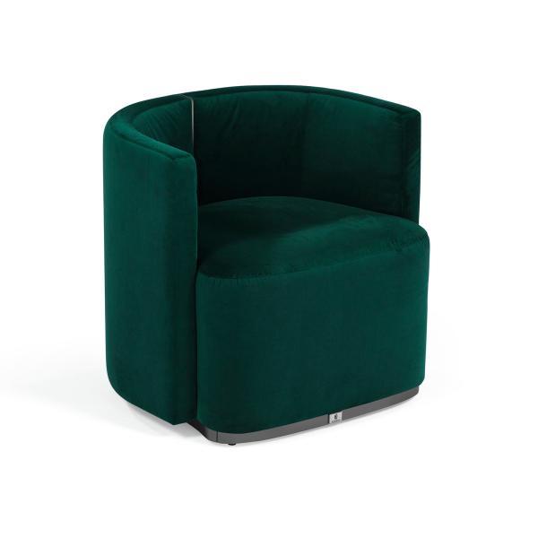 Brushed stainless steel in Champagne Gold legs with Fabric soft-packed fabric upholstered cushion