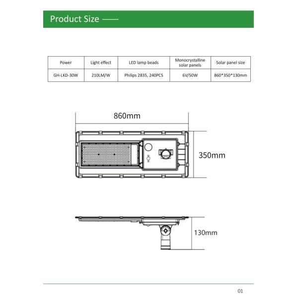 50000 Hours Lifespan Solar Wall Light Led Yard Solar Panel Waterproof Solar Street Light
