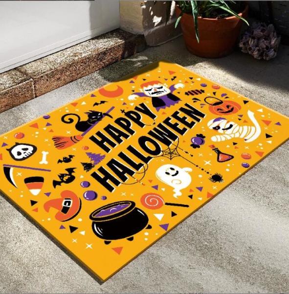Halloween Day Special Door Floor Carpet Rug Crystal Velvet Rectangle Household Decoration