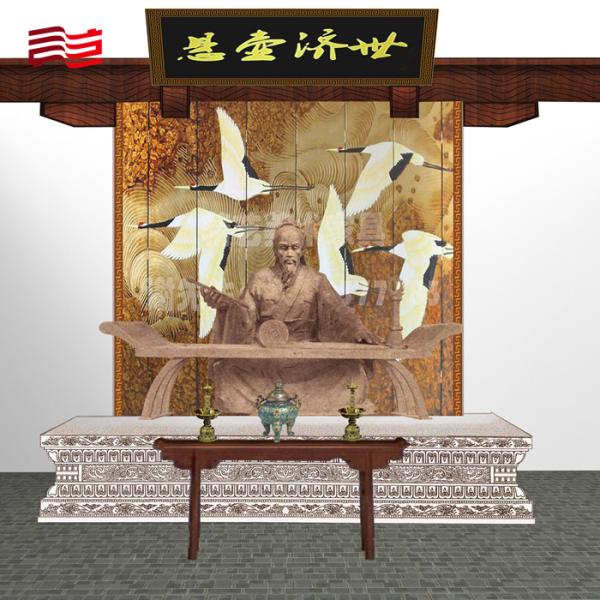 Bronze Statue of Hua Tuo in Red Copper Historical Figure Sculpture for Customization