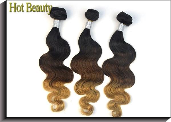 Grade 6A+ Ombre Virgin Peruvian Hair Bundles 14--24 Inch For Young Girl