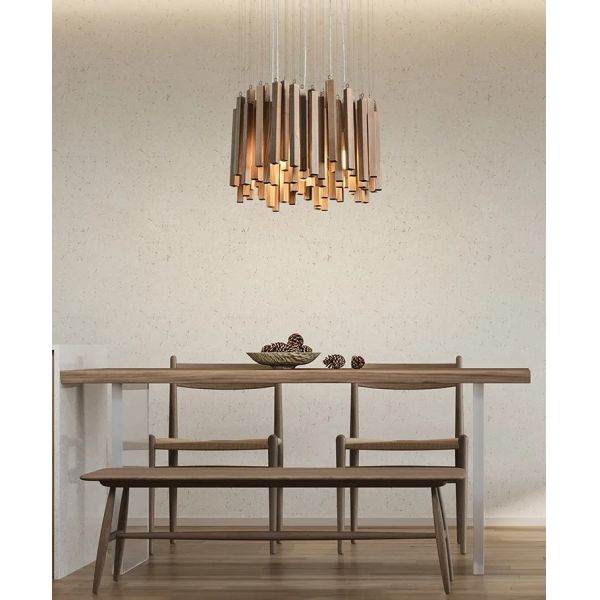Dining Living Room Farmhouse Kitchen Table Solid Wood Led Pendant Chandelier Lamp Retro Wooden Hanging Chandelier (WH-VP-320)