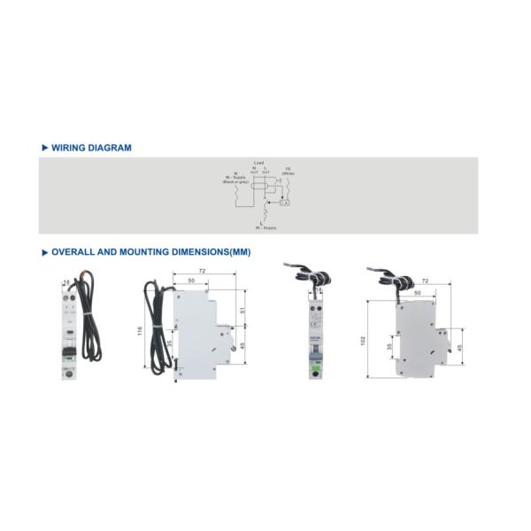 автомат защити цепи 1П+Н ИЭК61009 одиночной фазы РКБО ширины СТРО-40Л 4.5КА 18мм поднимает 40А