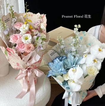 Papel de embalaje con inyección de tinta Dongba hecho a mano Papel de embalaje de flores florales para embalaje de ramos en muchos colores