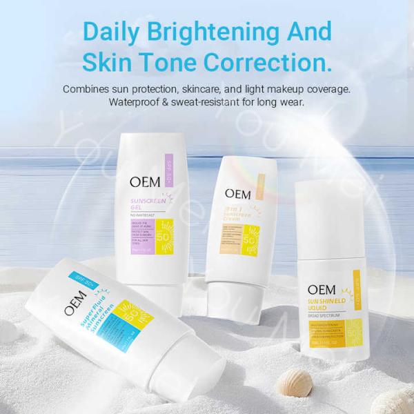 Protección UV a prueba de sudor Crema de protección solar SPF 30 SPF 50 Humectante de amplio espectro