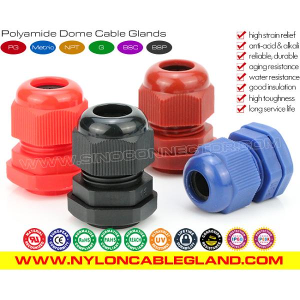 Prensaestopa nylon rosca métrica M20, prensacable estanco ajustable poliamida de 6-12 mm con sellos de caucho fluorado