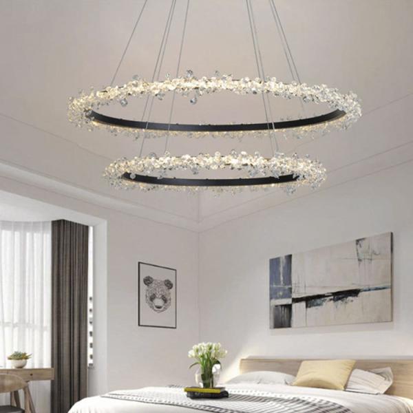 Simple Atmosphere Crystal Wreath Modern Pendant Light Postmodern Living Luxury