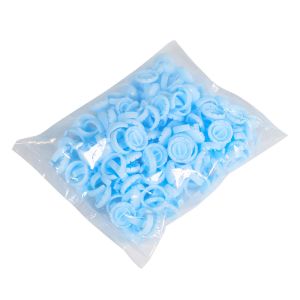 Copo de tinta de tatuaje de pestañas desechables para injerto de pegamento de anillo con plástico azul rosa