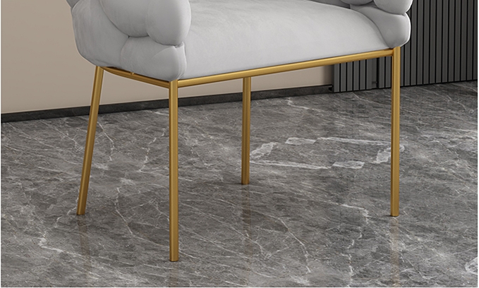 Metal Artist Dressing Table Chair Gold Makeup Blue Gray Velvet