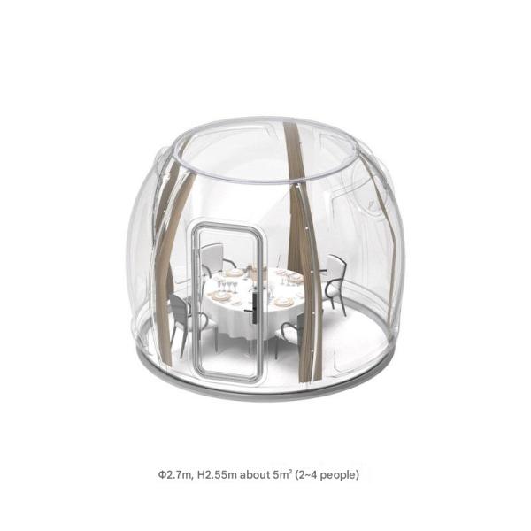 Transparent Extended Star Room Bubble House as Fire Protection for Camping and Moisture/Sun Protection