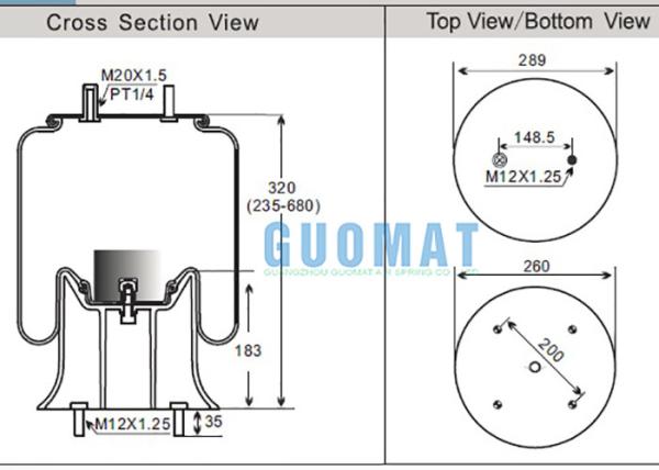 Les ressorts pneumatiques de camion de TRL-270T Nissan/suspension d'air partie Guomat 1T6270