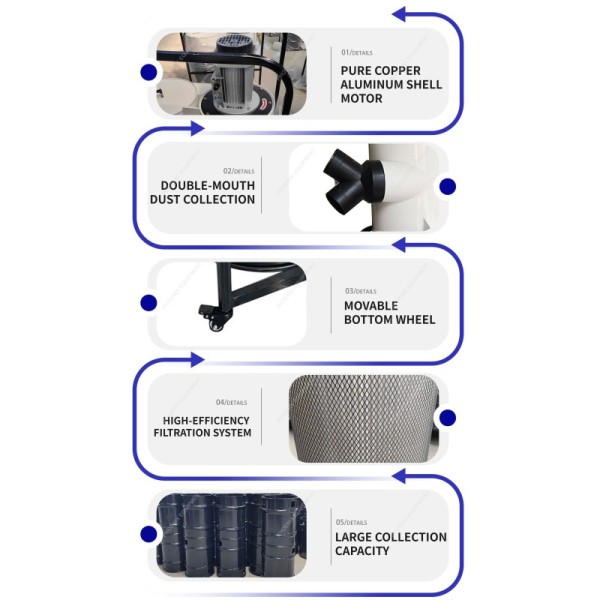 900*550*2000mm Industrial Vacuum Cleaner for Dust Collector Workshop Dust Collection