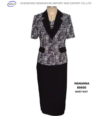 Hot Sell ladies wool/ployester elegant women black suit