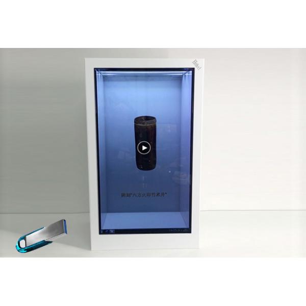 HDMI VGA Transparent LCD Showcase Box 65in Digital LCD Display Signage