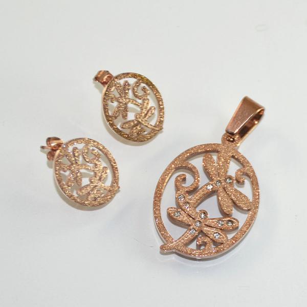 Tagor Jewellery High Quality Stainless Steel Jewelry Set LUS181-3