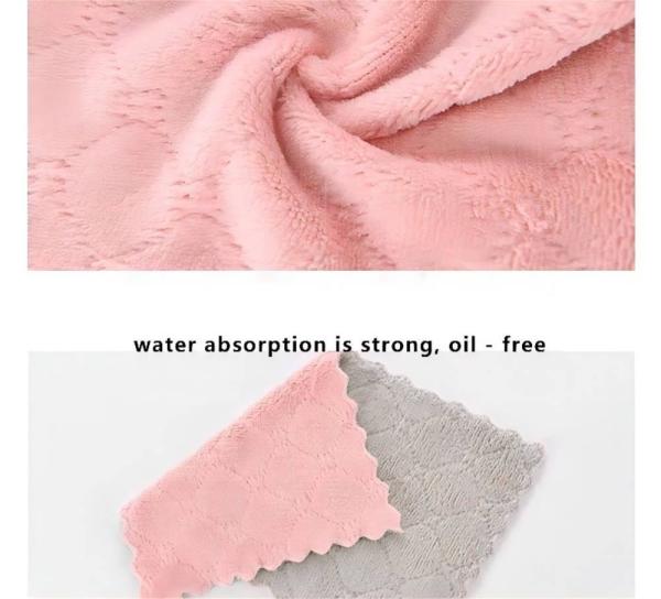 Prato absorvente de pano da cozinha de Coral Velvet Dishtowels Oil Washable de panos de prato