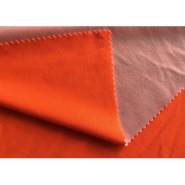 Polyester Cotton Neon Orange Workwear Weft Knitted Fabric