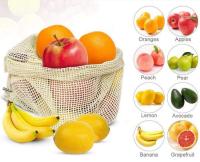 Sacs de cordon organiques de coton de BSCI RPET 25cm Mesh Vegetable Bags