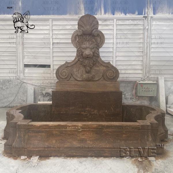 Marble Lion Head Fountains Antique Natural Stone Carving Garden Fountain Decorative Outdoor Indoor