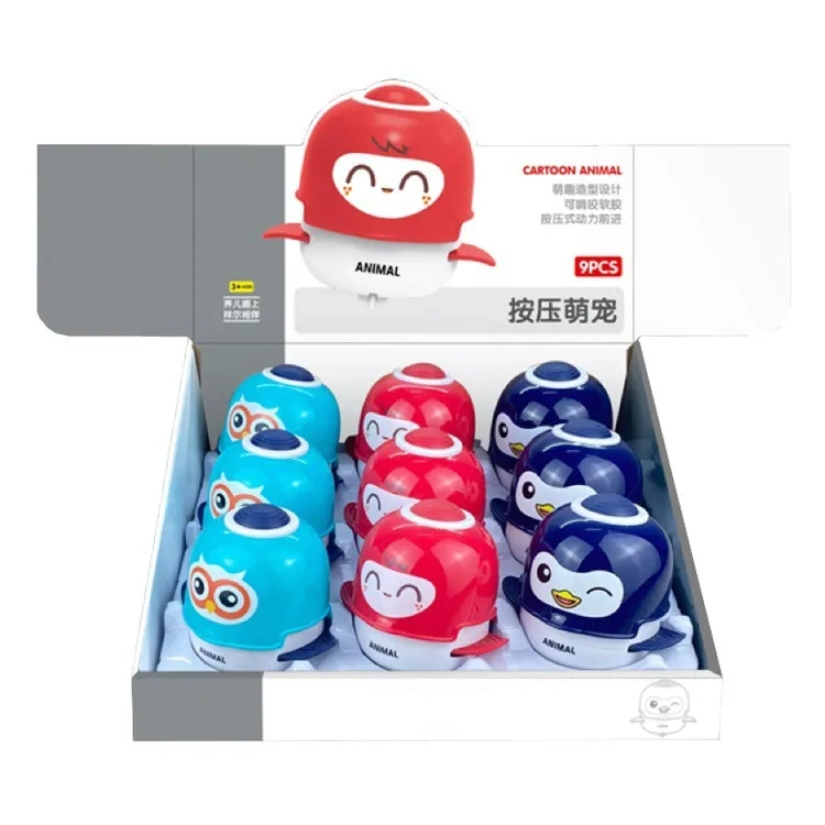 Wholesale Baby Early Education Cute Can Chew Soft Glue Mini Press Penguin Sliding Toy Children Crawling Game Toys