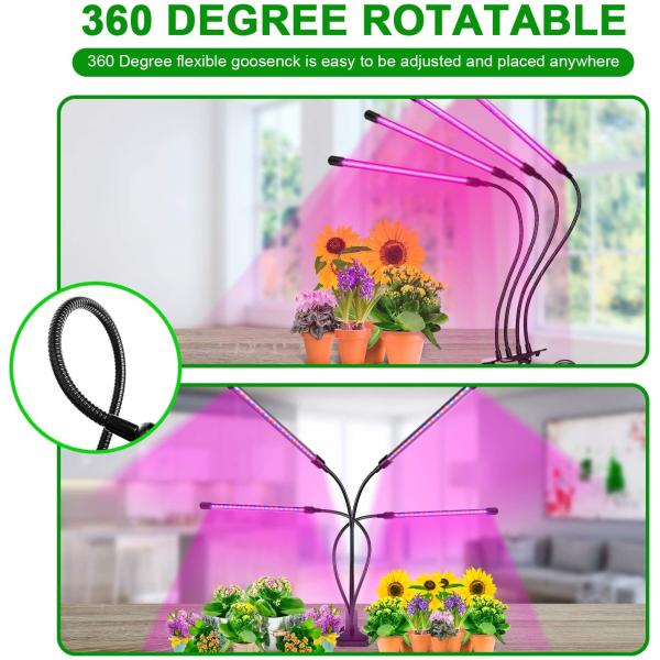 Регулируемая голова Gooseneck 4 приурочивая завод приведенный растет лампа