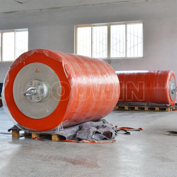 Cylindrical Offshore Mooring Buoy Orange With Polyurethane Skin