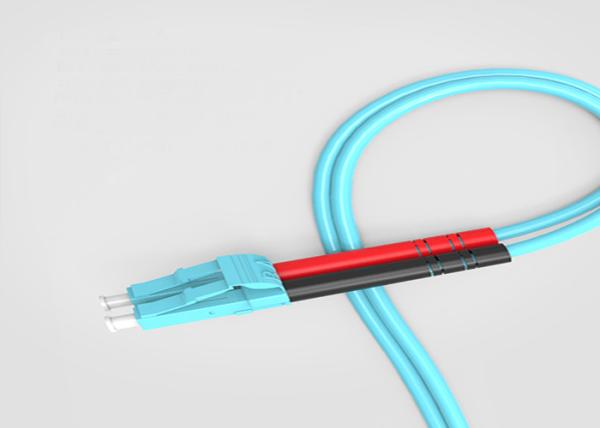 LC / UPC OM3 2F Optical Fiber Patch Cord , MM Simplex Fiber Optic Cable