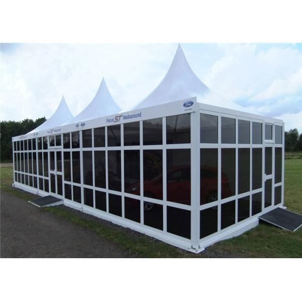White PVC 5x5m Party Pavilion Tent With French Glass Wall Windows