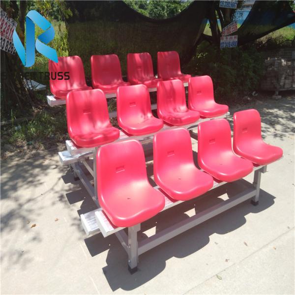 3 / 4 / 5 Rows Aluminum Stadium Bleachers Corrosion Resistance 3000 * 240mm Board