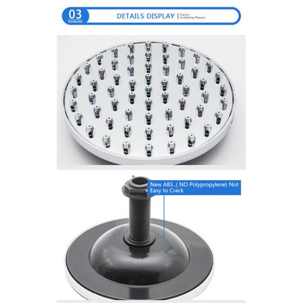 6 Inch Sliver Overhead Rainfall Shower Head With G1/2 External Thread Connector