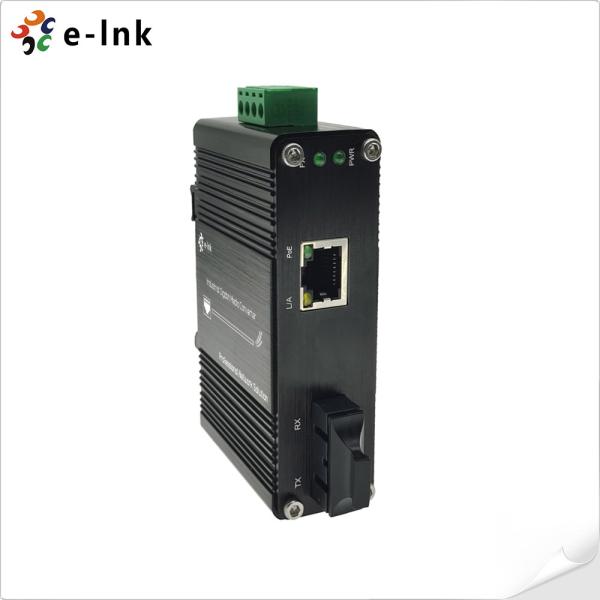 Industrial 60W PoE++ Gigabit Fiber Media Converter SC Port -40~75°C