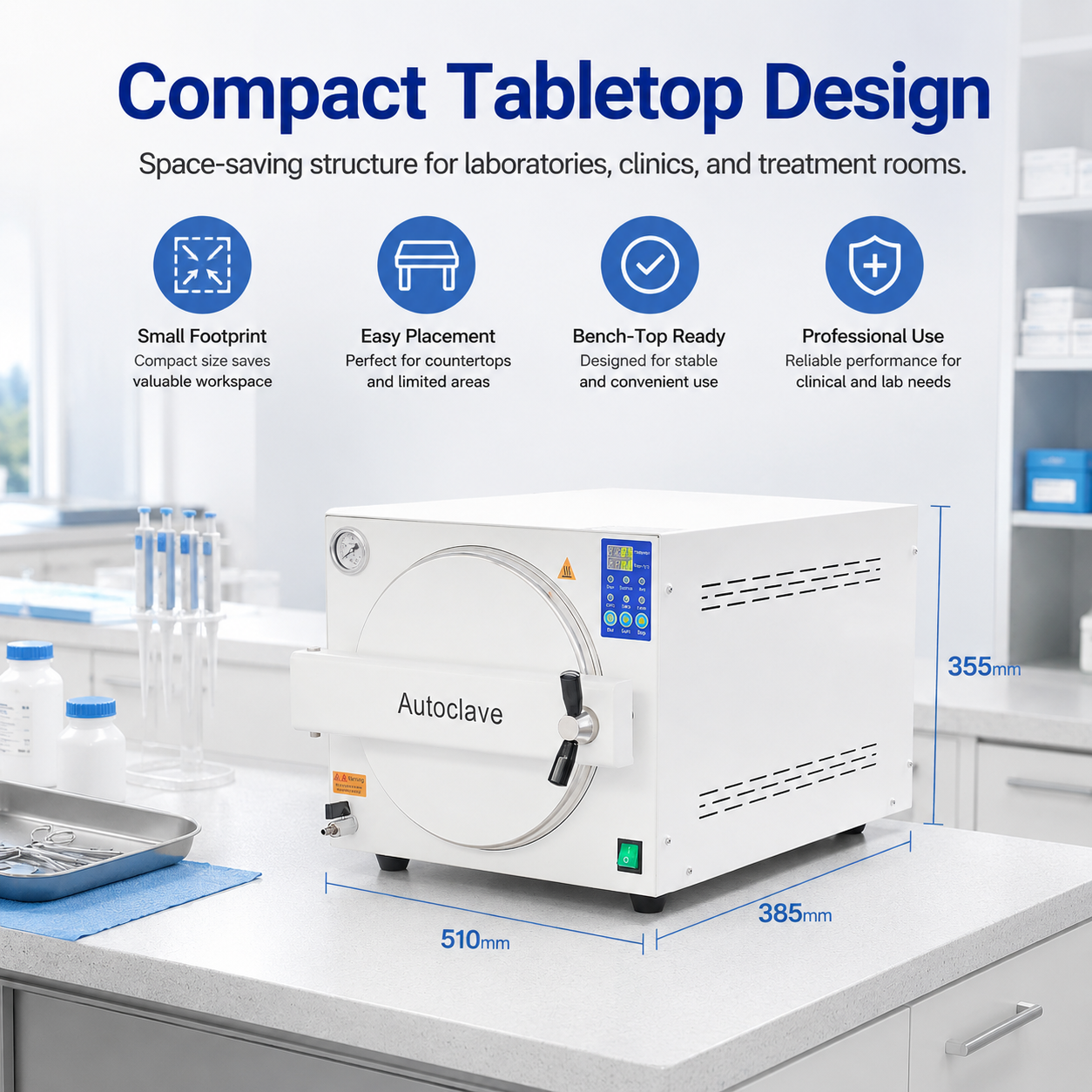 Steam Autoclave Sterilizer 18L 23L Digital Control 121°C 134°C for Dental Clinic Laboratory Instrument Sterilization OEM