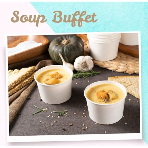 Biodegradable устранимая подгонянная крепкая плошка для супа белой бумаги для холодной горячей еды