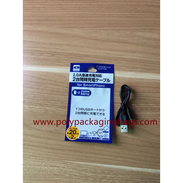 Custom Logo Printing Zip Lock Plastic Bag For USB Cable Packaging / Headphone / Computer Accessories