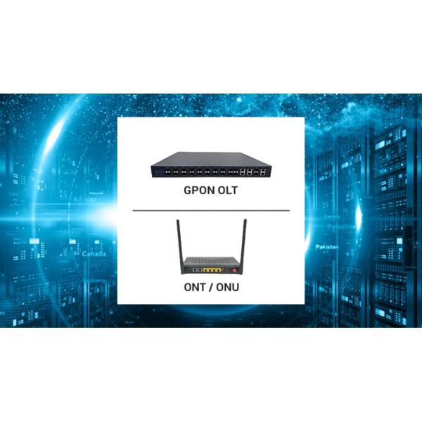 4GE 2POTS GEPON ONU Device WiFi Black , OLT ONT GPON 1 SC UPC PON Port KEXINT